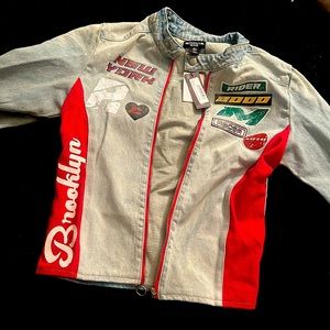 Denim Zip Slim Jacket. Never Worn